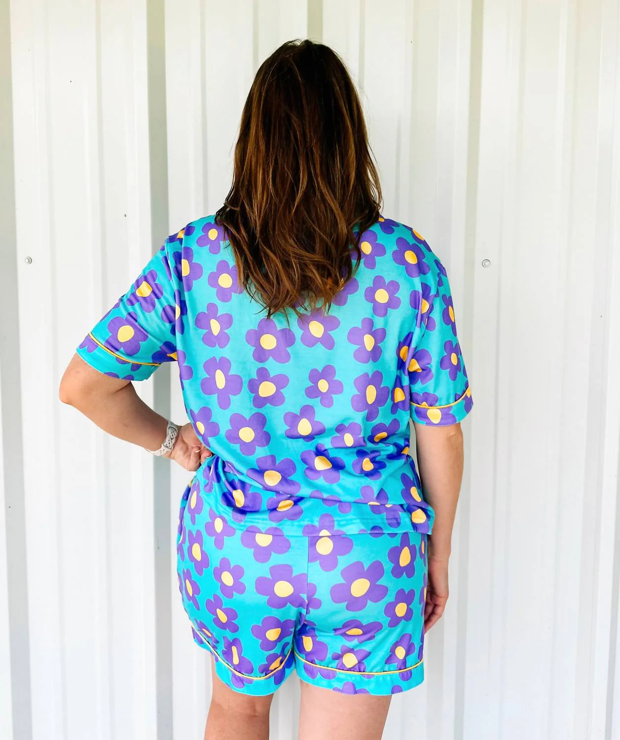 Flower Pajama Set In Blue