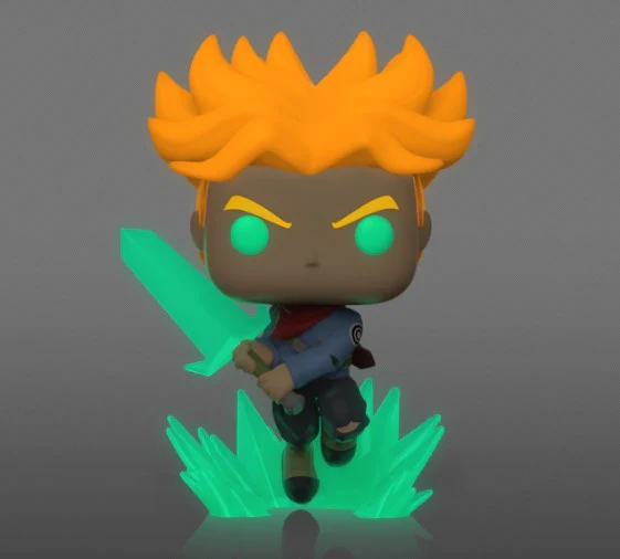 SUPER RARE & EXCLUSIF: FUNKO POP DRAGON BALL N°1281 SUPER SAIYAN TRUNKS WITH SWORD PHOSPHORESCENT EDITION LIMITÉE
