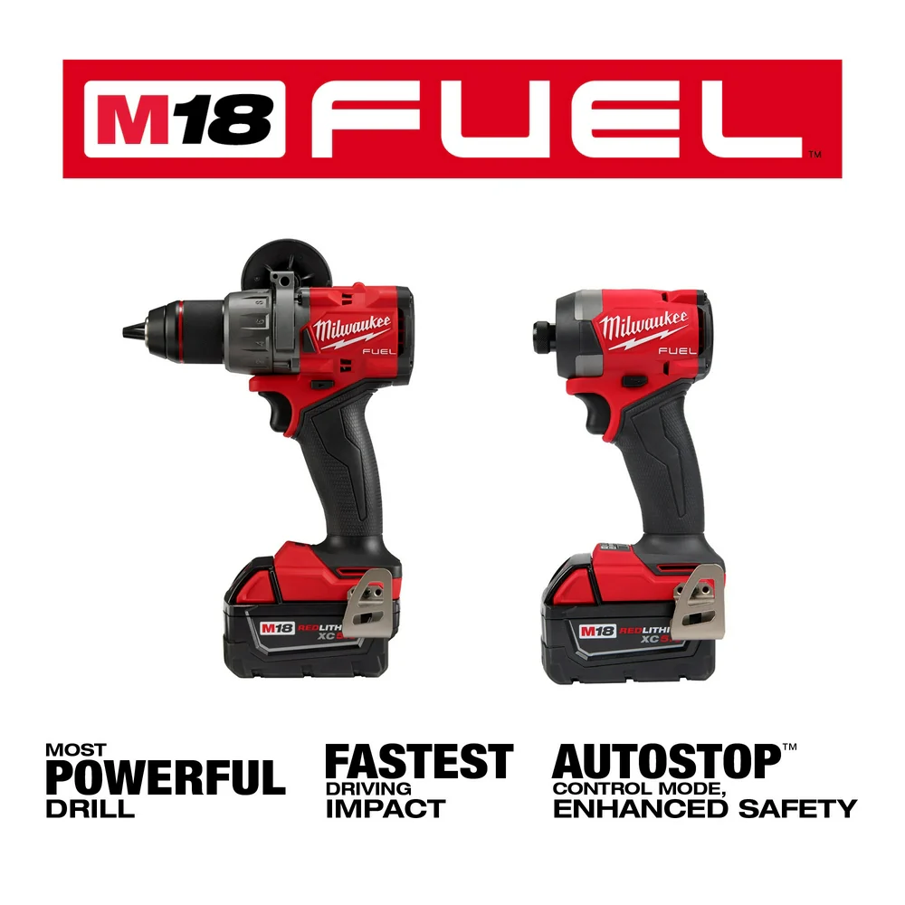 Kit perceuse-visseuse à percussion Milwaukee 3697-22 pouces M18 FUEL 18 V avec gonfleur de pneus M18