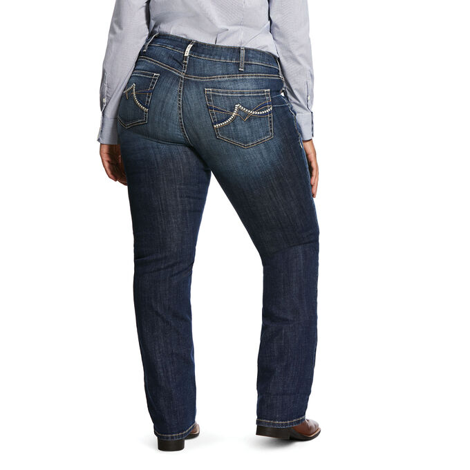 R.E.A.L. Mid Rise Stretch Brianne Stackable Straight Leg Jean