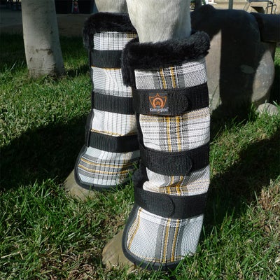 Textilene Fleece Trim Fly Leg Boots-Pair