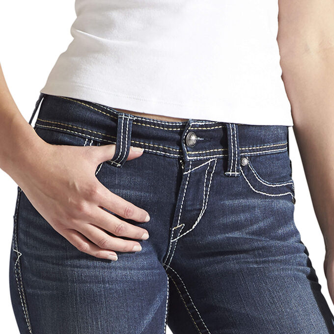 R.E.A.L. Mid Rise Stretch Whipstitch Boot Cut Jean