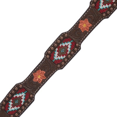 Circle Y Chocolate Roughout Beaded Breast Collar