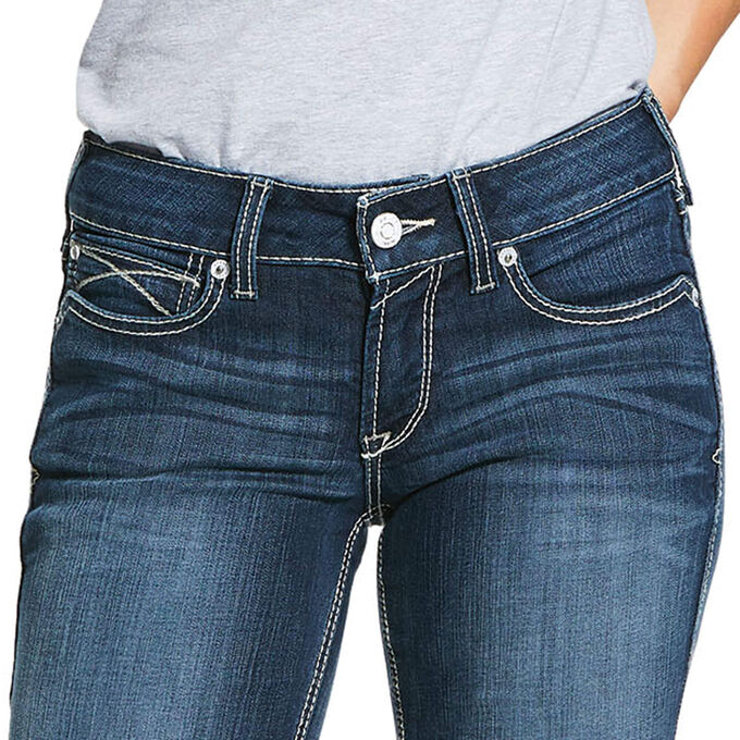 R.E.A.L. Mid Rise Arrow Fit Stretch Shayla Boot Cut Jean