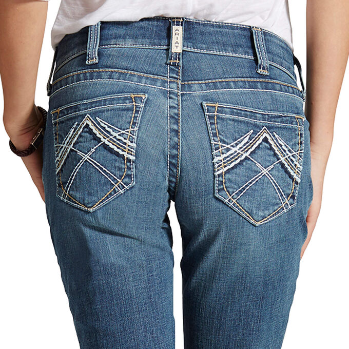 Ariat R.E.A.L. Mid Rise Stretch Whipstitch Boot Cut Jean