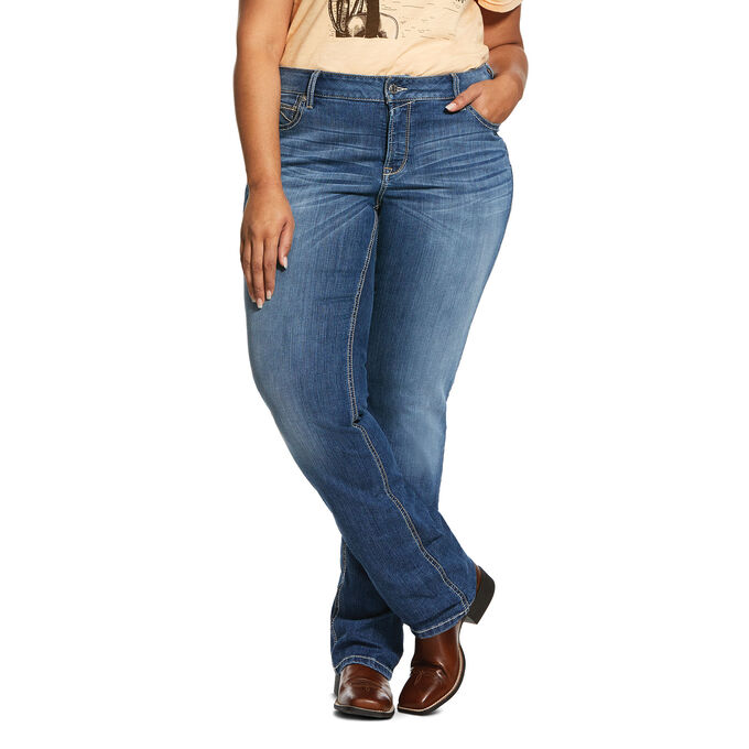 Ariat R.E.A.L. Mid Rise Stretch Presley Stackable Straight Leg Jean