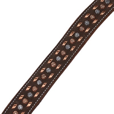 Circle Y Choc. Roughout Copper Buckstitch Breast Collar