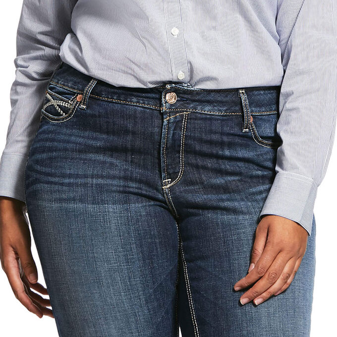 R.E.A.L. Mid Rise Stretch Brianne Stackable Straight Leg Jean