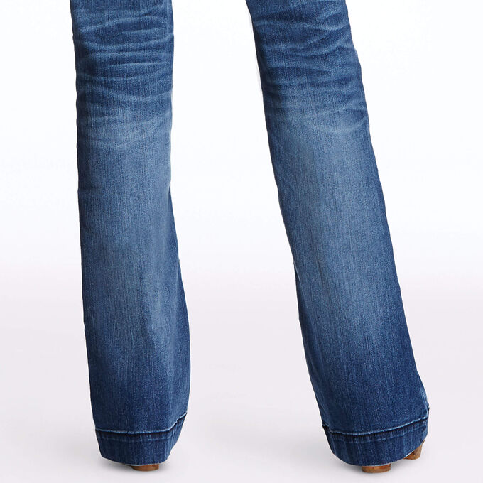 Trouser Mid Rise Stretch Baseball Stitch Wide Leg Jean