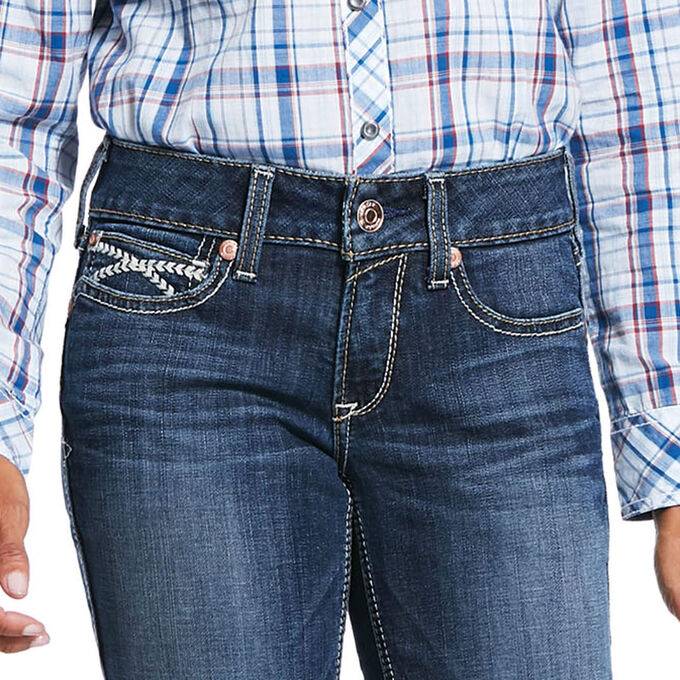 R.E.A.L. Mid Rise Stretch Brianne Stackable Straight Leg Jean