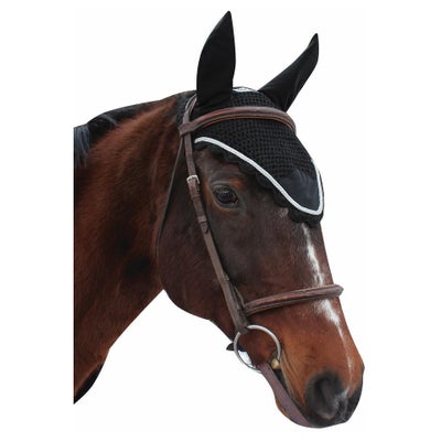 Equine Couture Fly Bonnet Ear Net Hood-Silver Rope