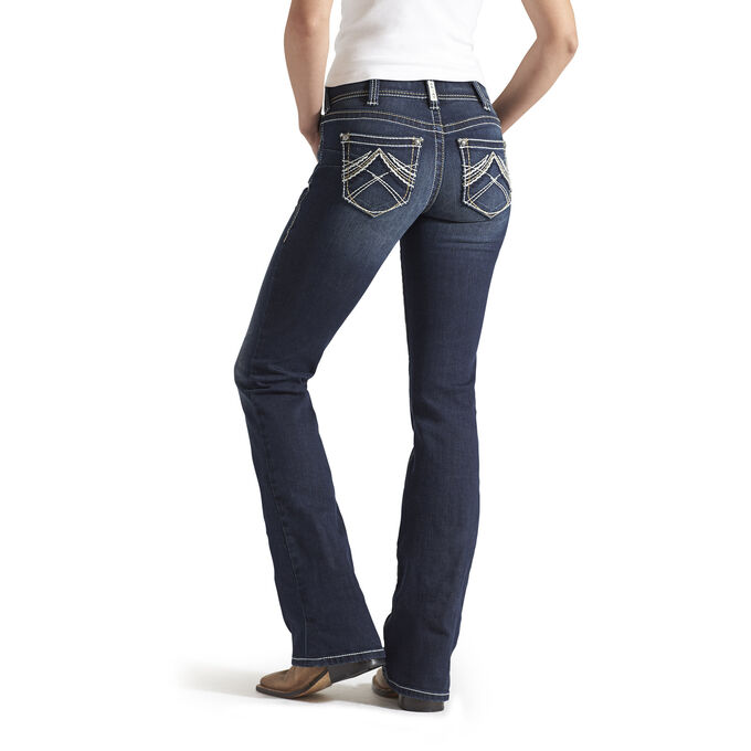 R.E.A.L. Mid Rise Stretch Whipstitch Boot Cut Jean