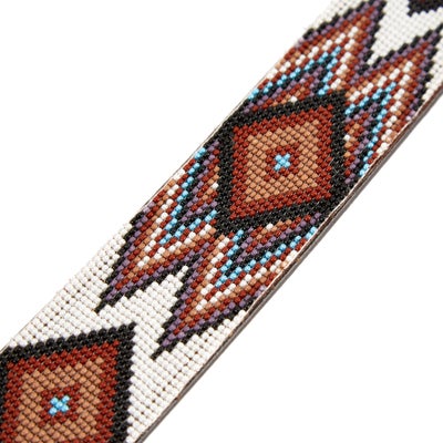 Circle Y Beaded Western Breast Collar Brown/White