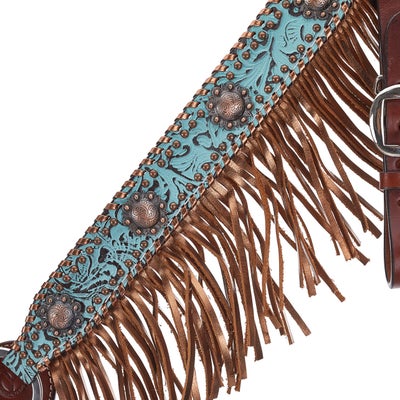 Circle Y Exotic Turquoise Metallic Breast Collar