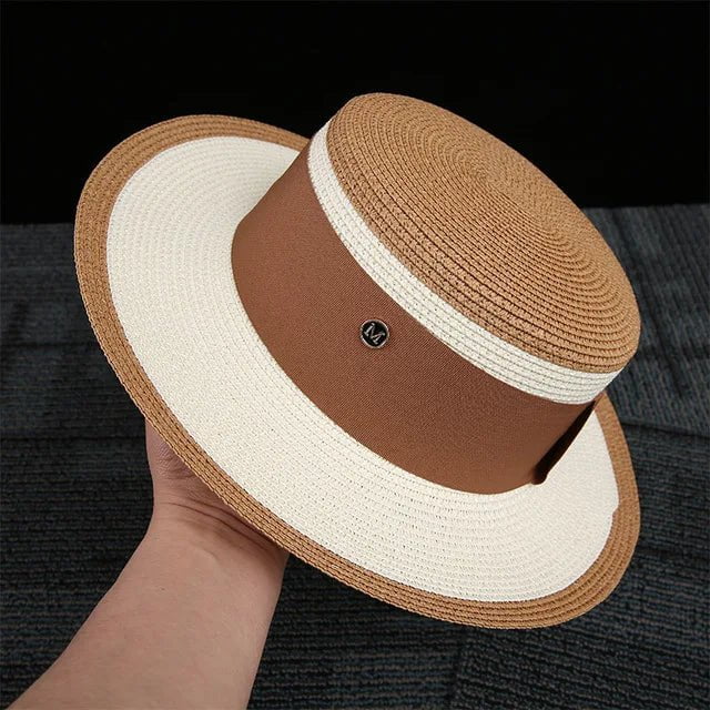 Chapeau de paille bicolore