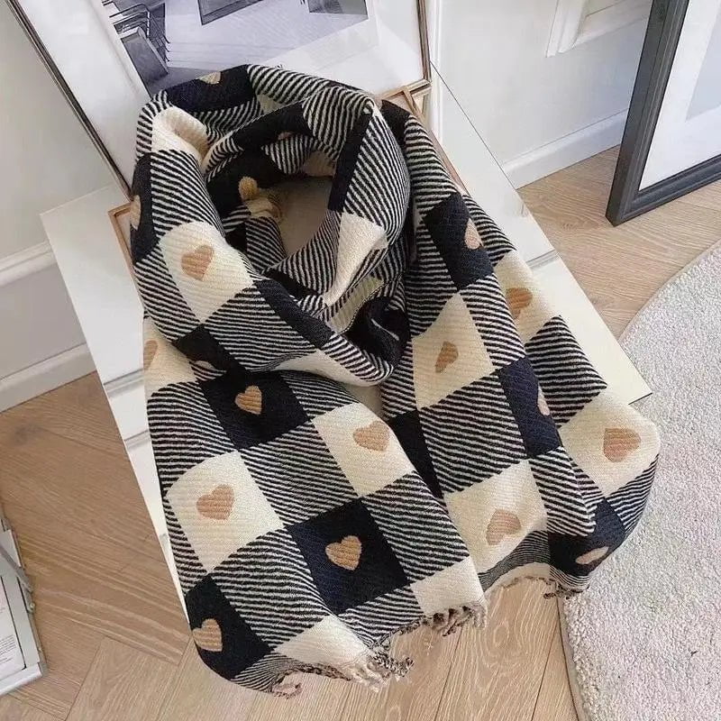 Écharpe plaid en cachemire