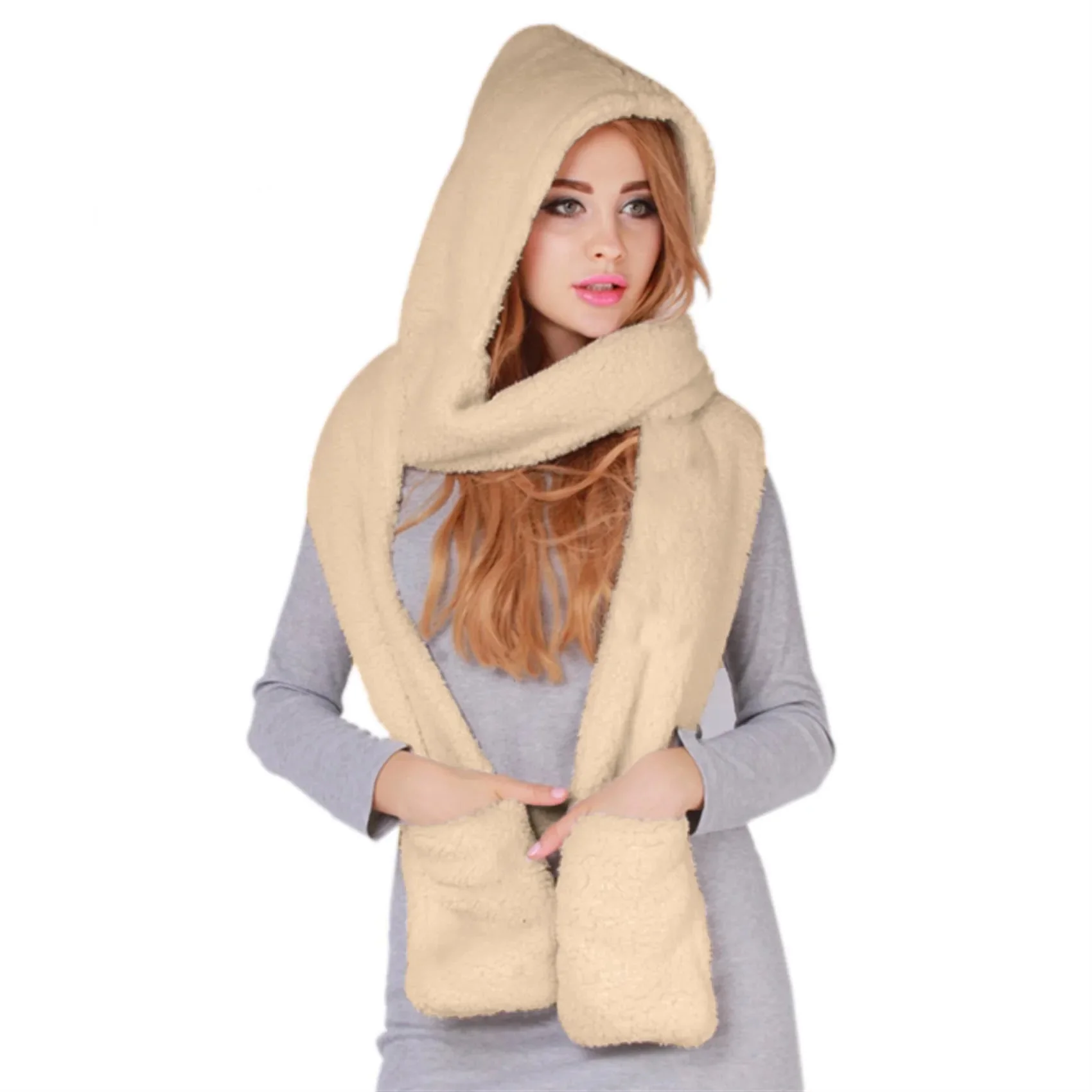 Écharpe à capuche femme