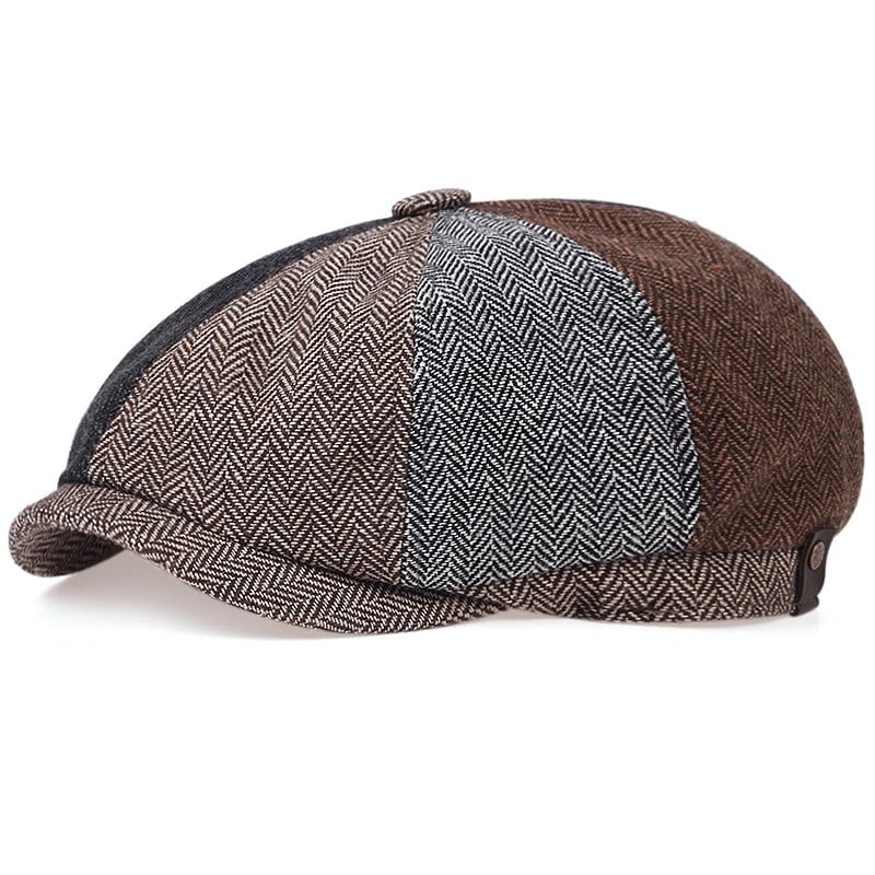 Béret plat à coutures