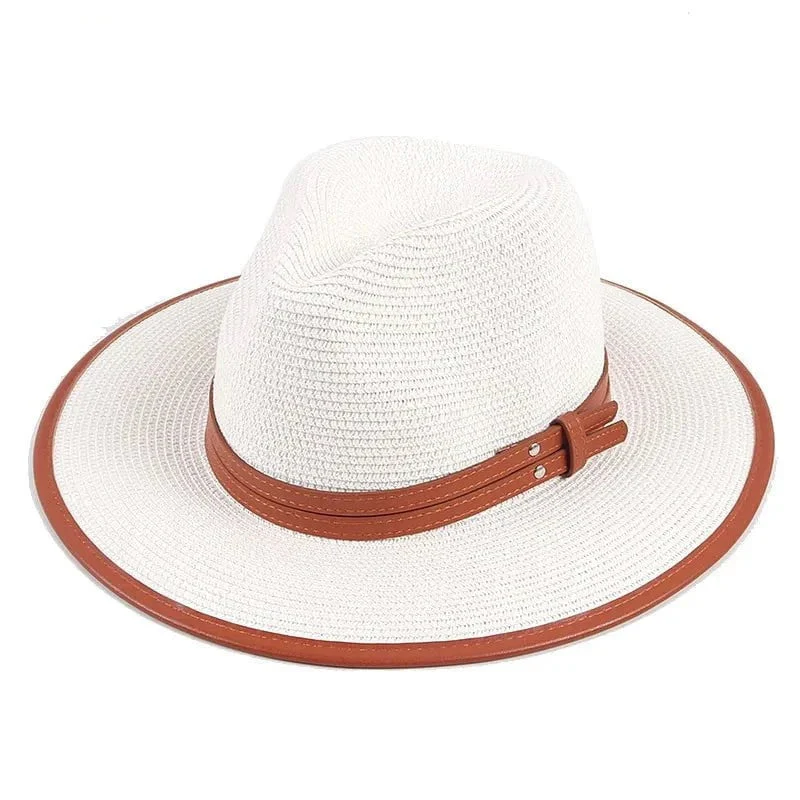 Chapeau de paille ruban cuir