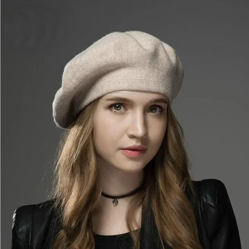 Béret femme en laine et coton