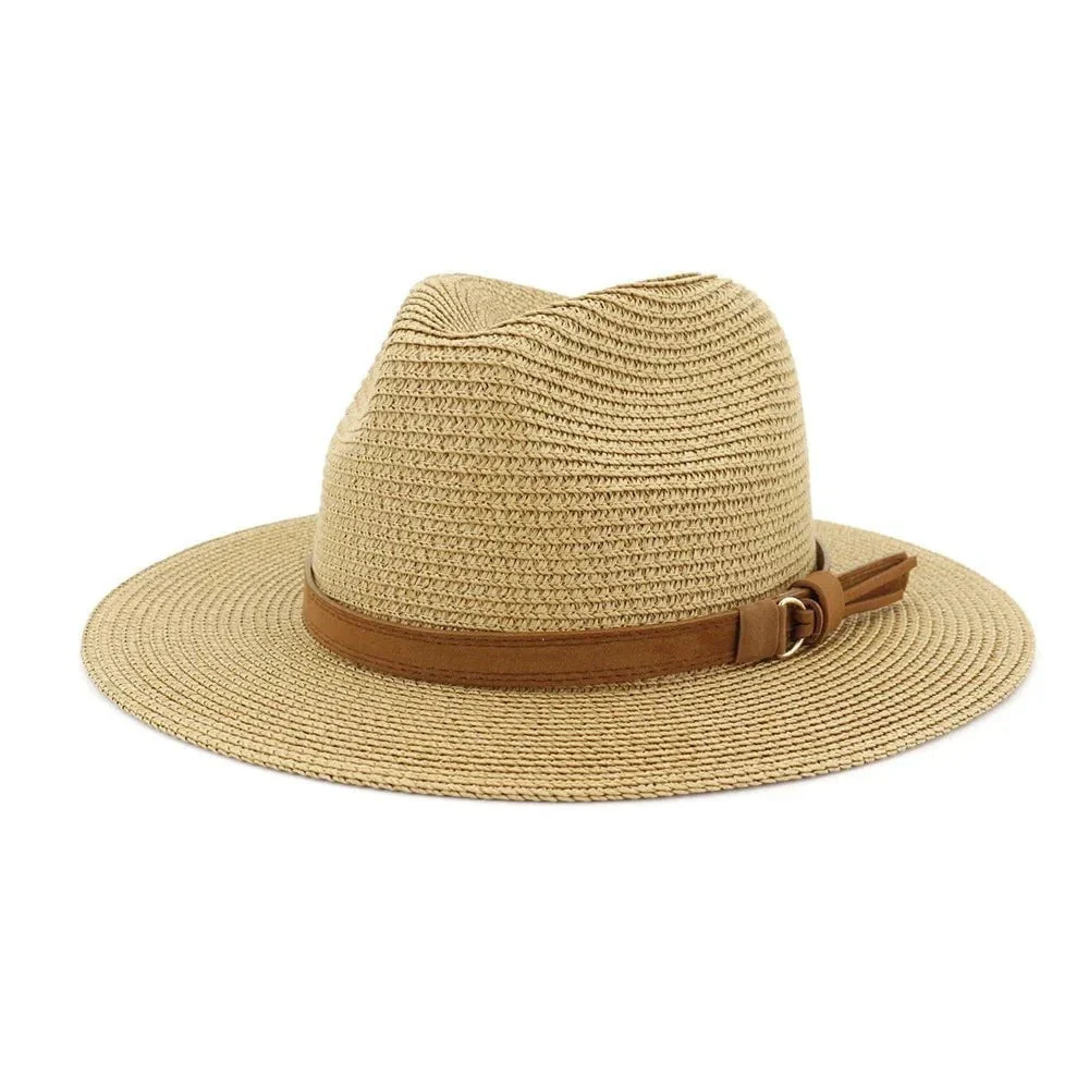 Chapeau Panama sangle en cuir