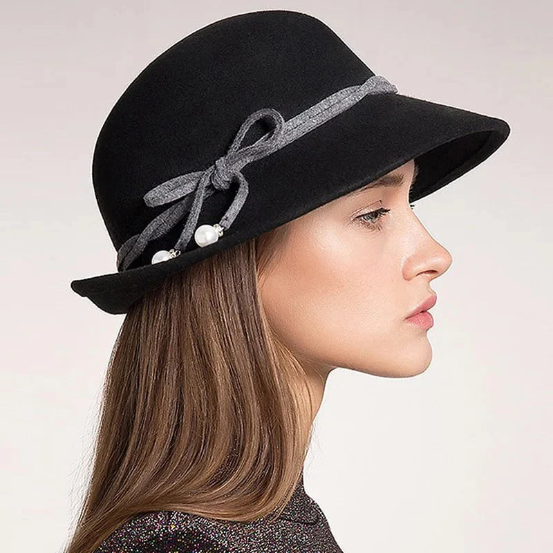 Chapeau cloche en laine chaude