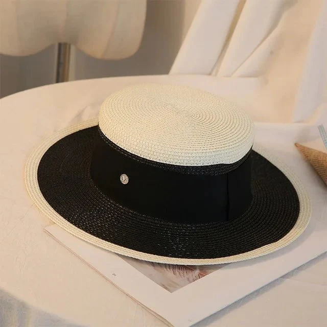 Chapeau de paille bicolore