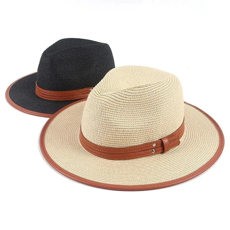 Chapeau de paille ruban cuir