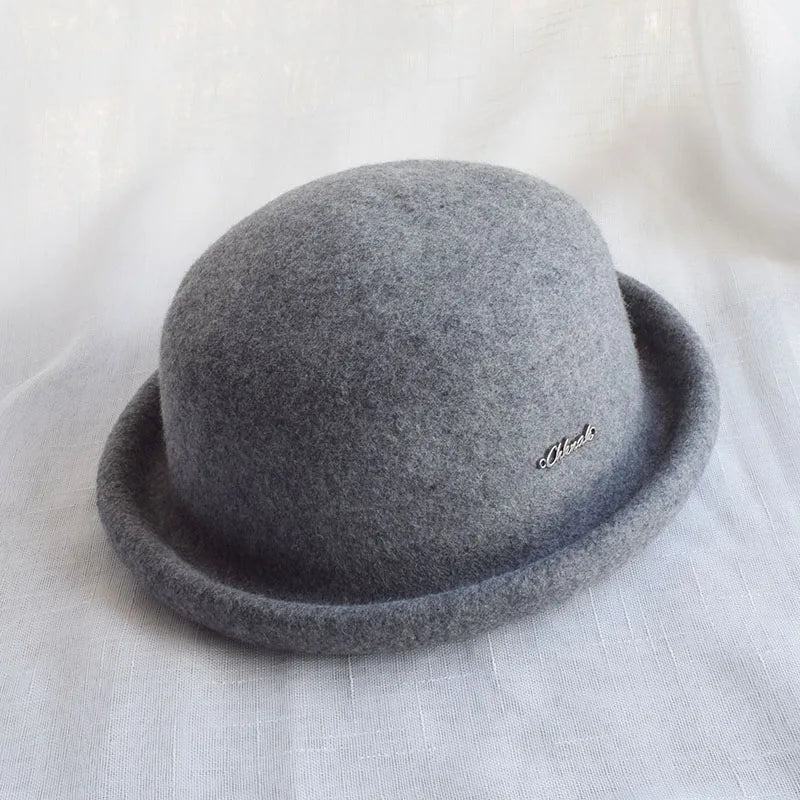 Chapeau melon en feutre de laine