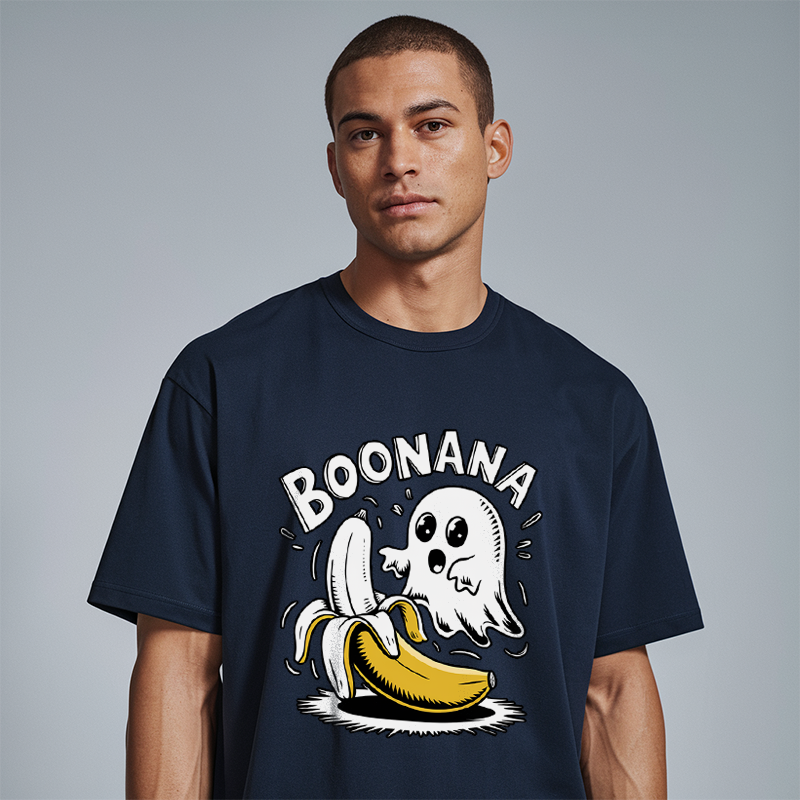 Whimsical Ghost and Banana Tee