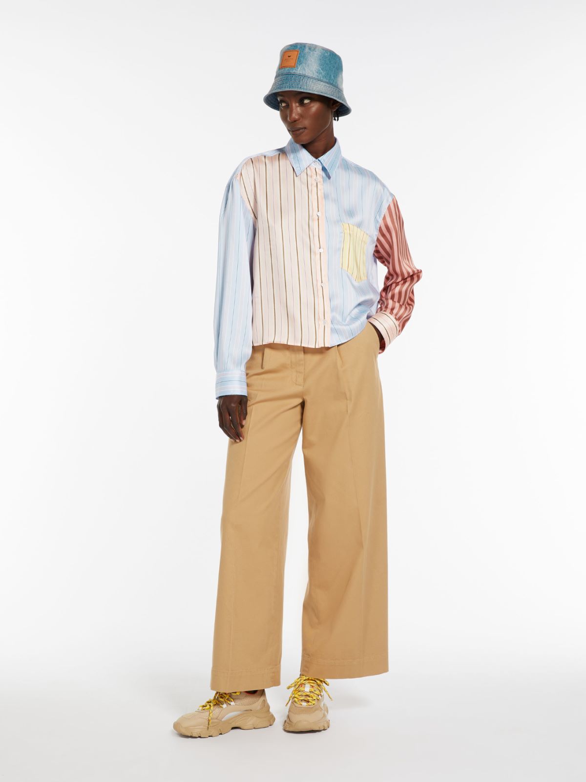 Camicia in twill a righe