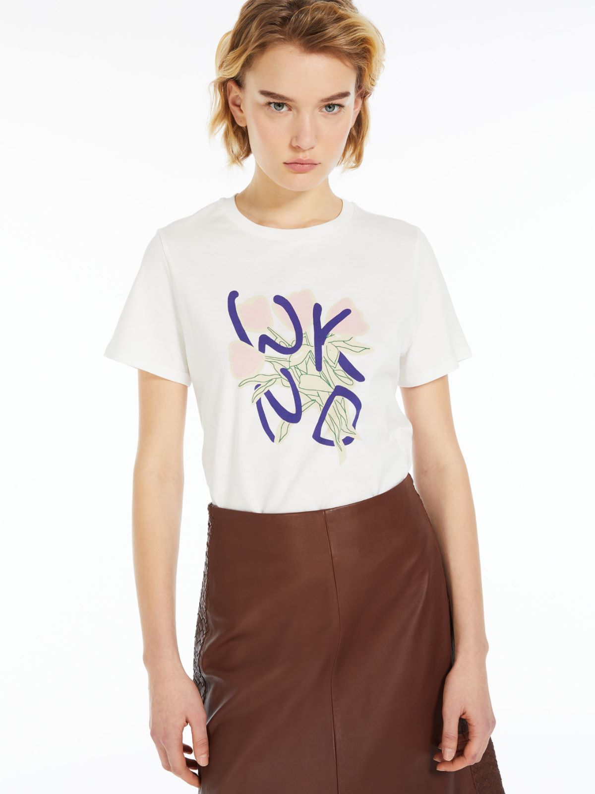 T-shirt in jersey con stampa