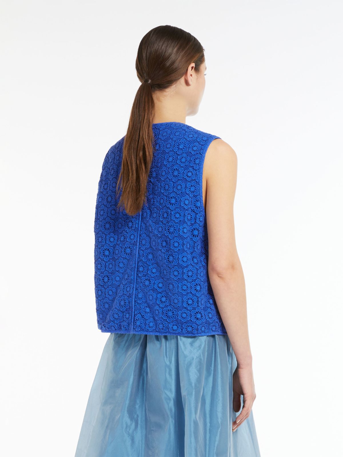 Gilet in pizzo macramé di cotone