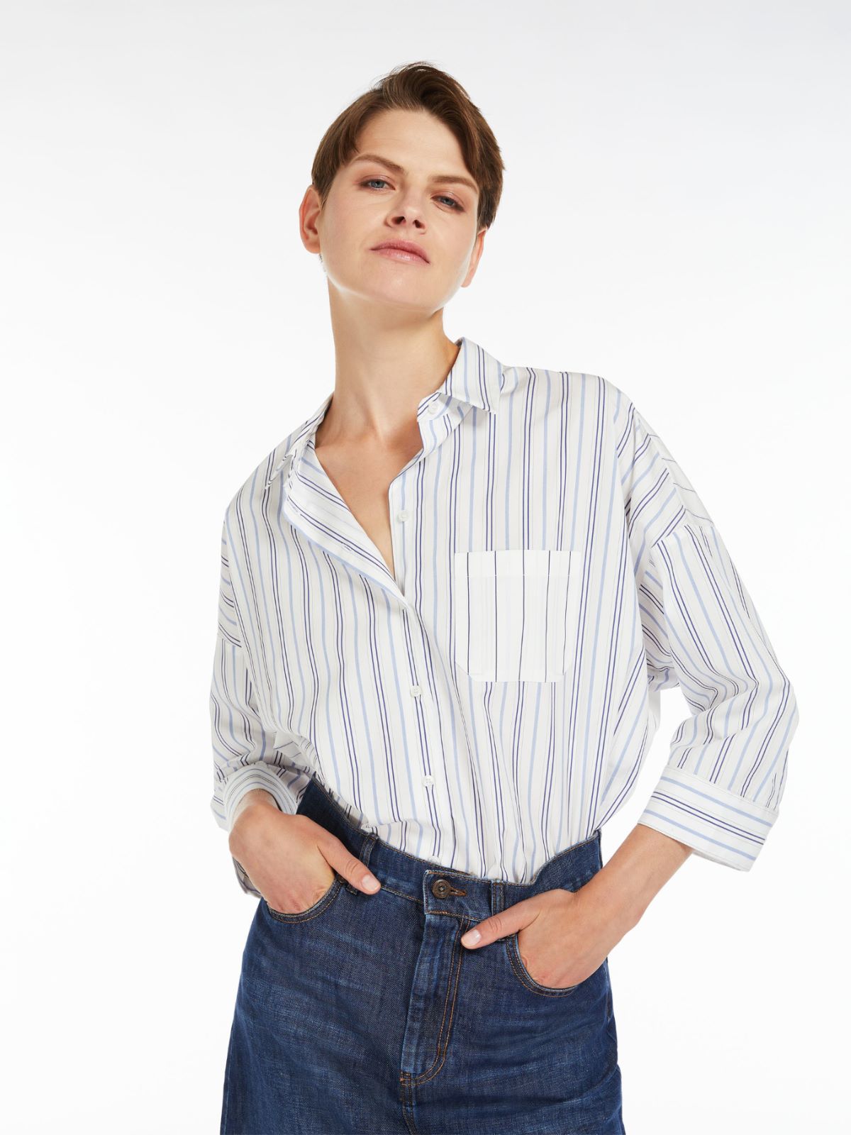 Camicia morbida in popeline di cotone