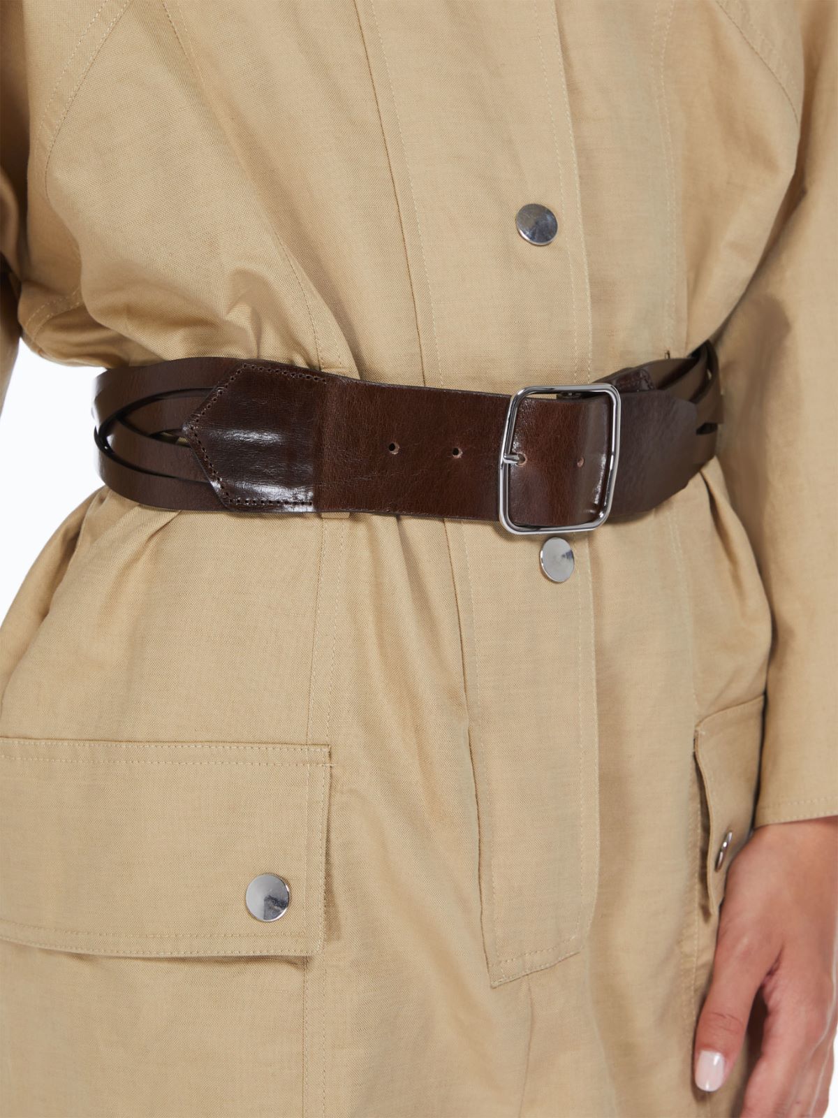 Cintura in pelle intrecciata