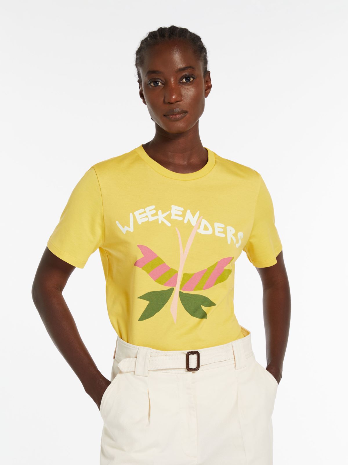 T-shirt in jersey con stampa