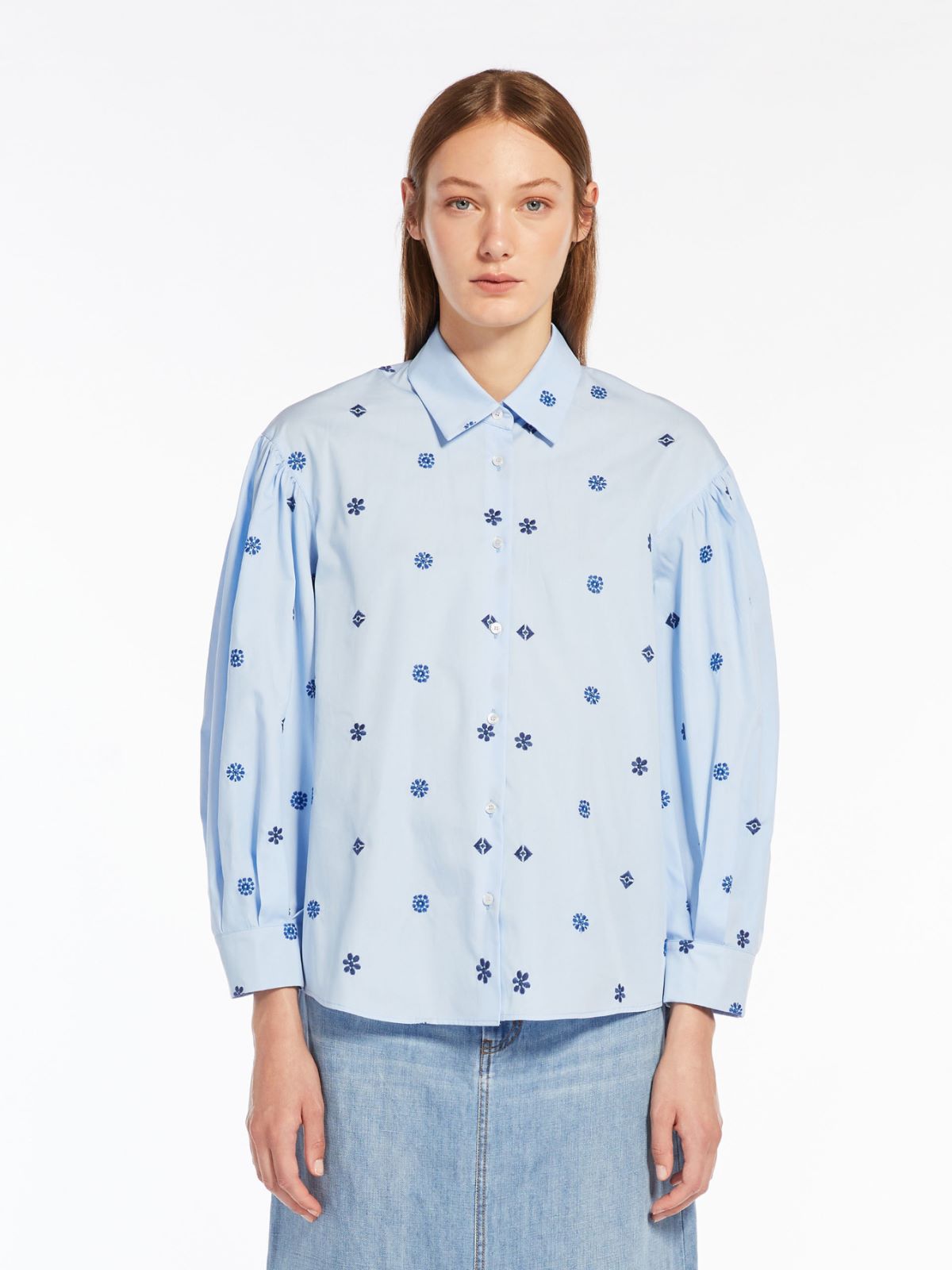 Camicia in cotone ricamato