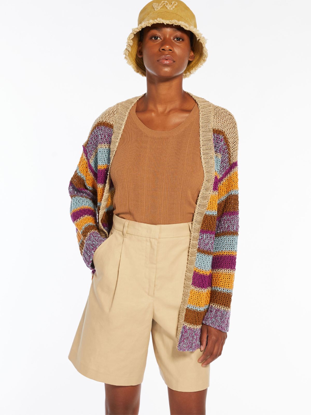 Cardigan in filato di lino