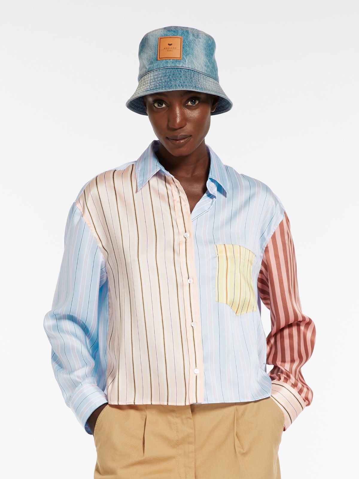 Camicia in twill a righe