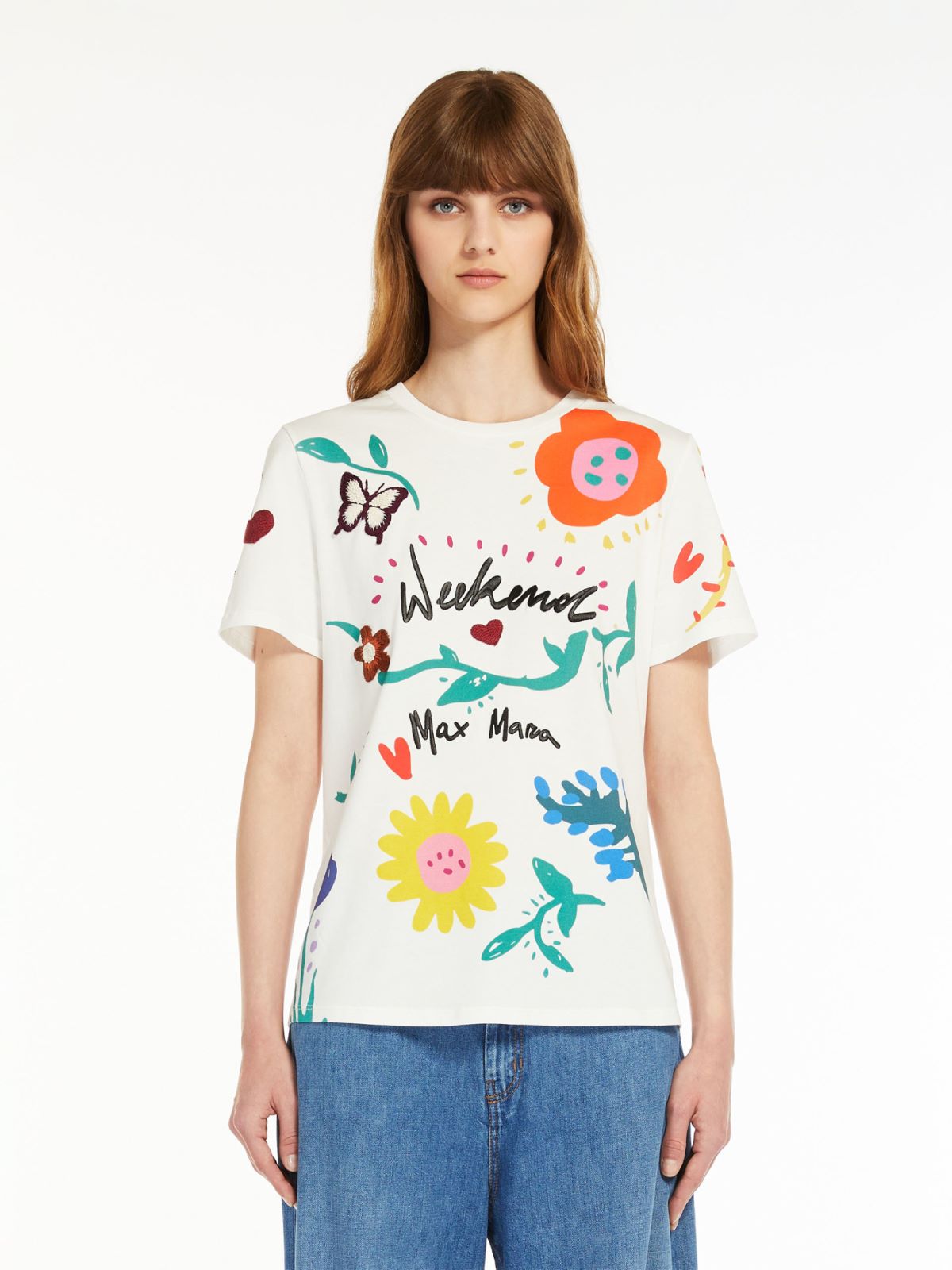 T-shirt in jersey con stampa