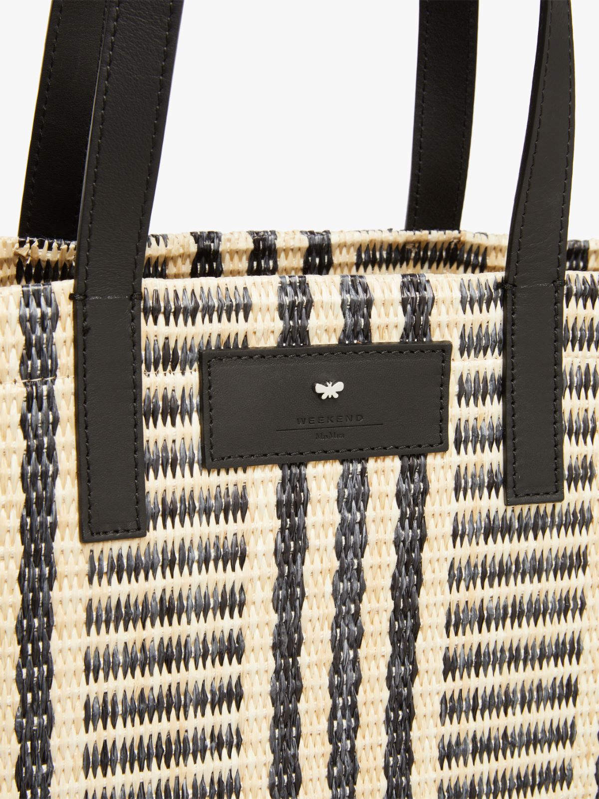 Borsa shopping effetto rafia jacquard