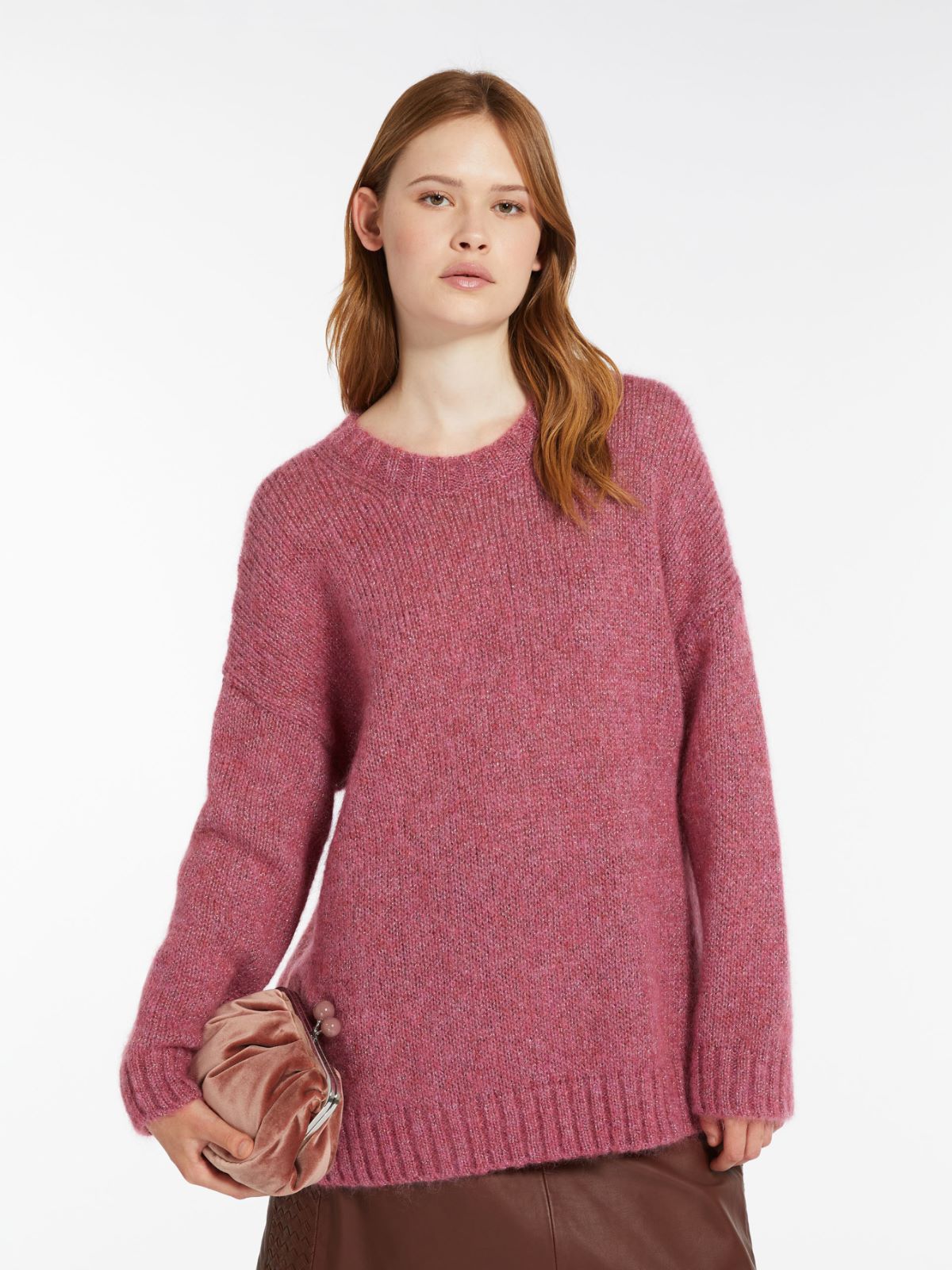 Maglia oversize in mohair e lurex