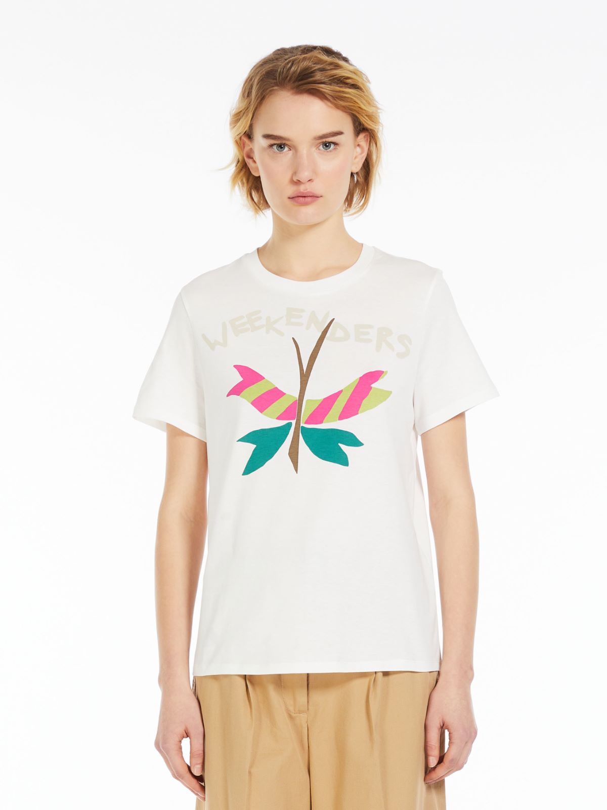 T-shirt in jersey con stampa