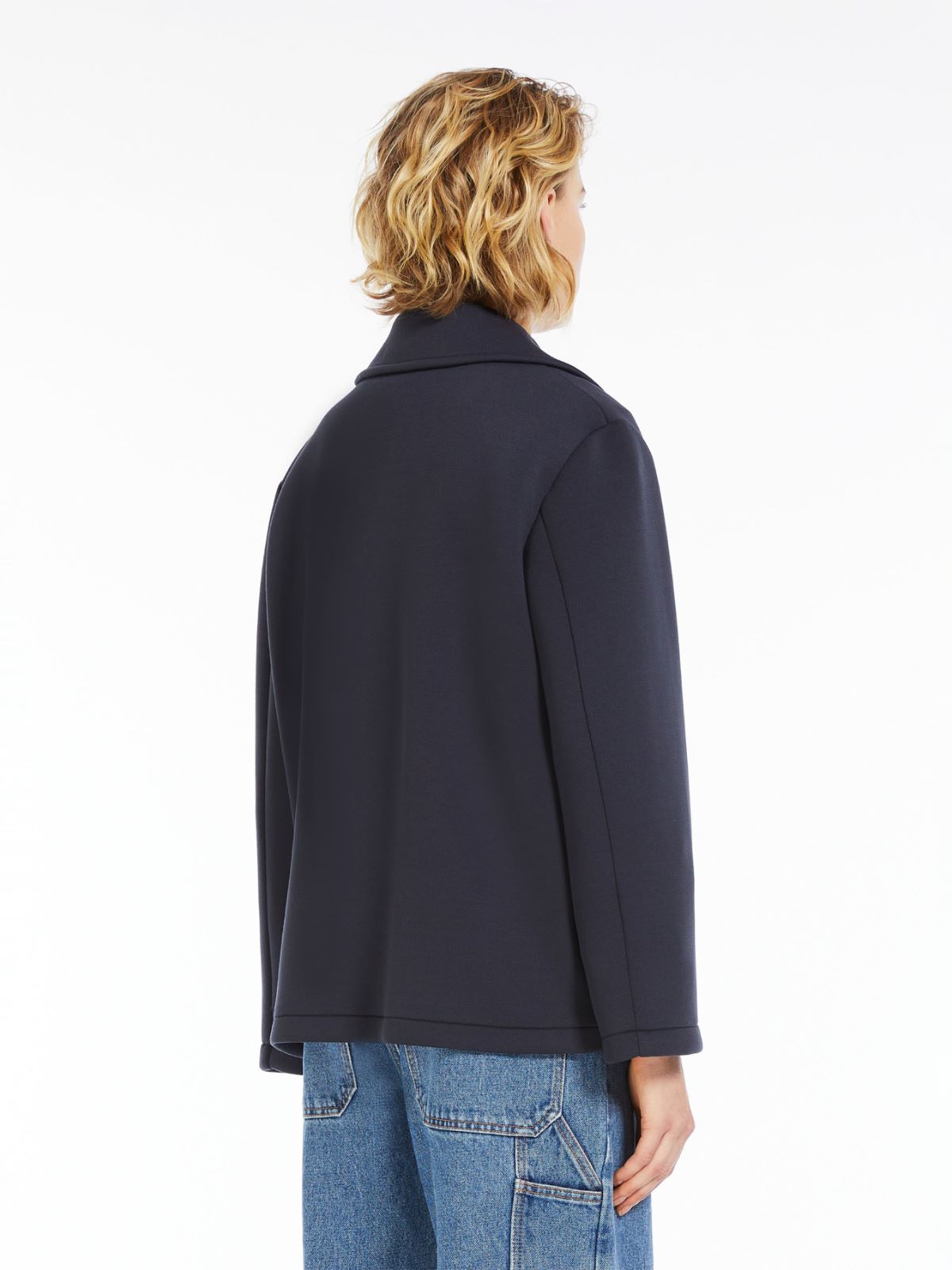 Caban corto in jersey piquet