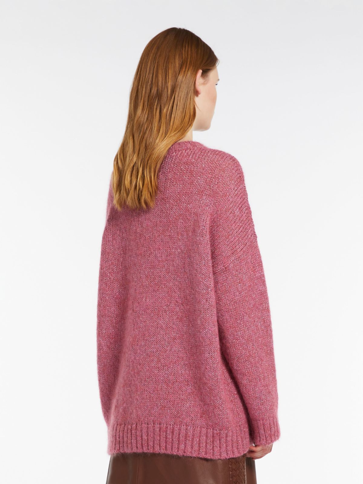 Maglia oversize in mohair e lurex