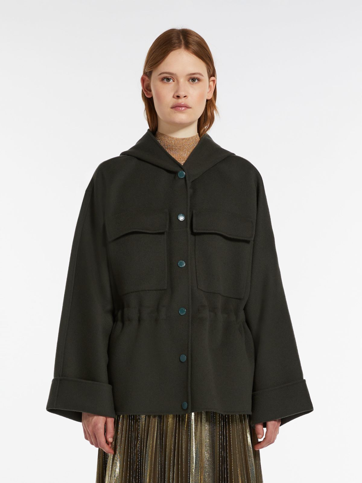 Parka con cappuccio in lana