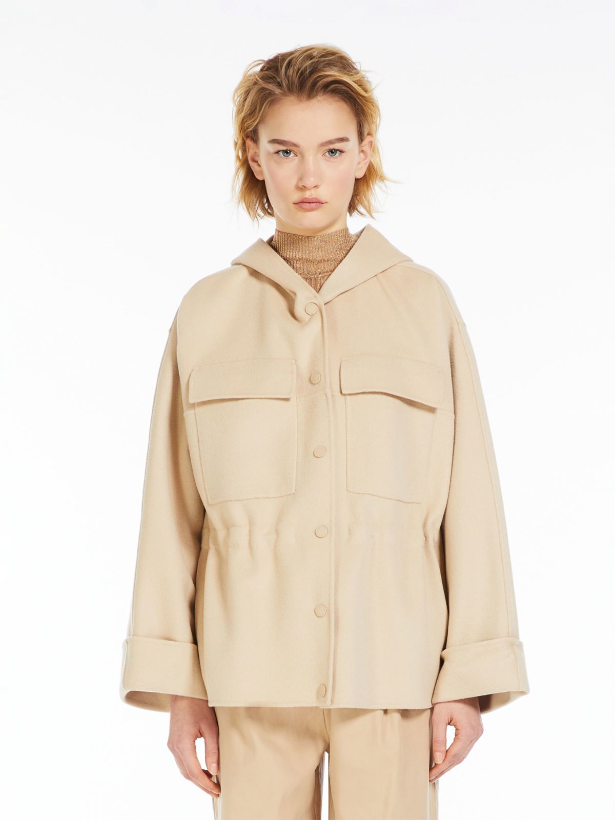 Parka con cappuccio in lana