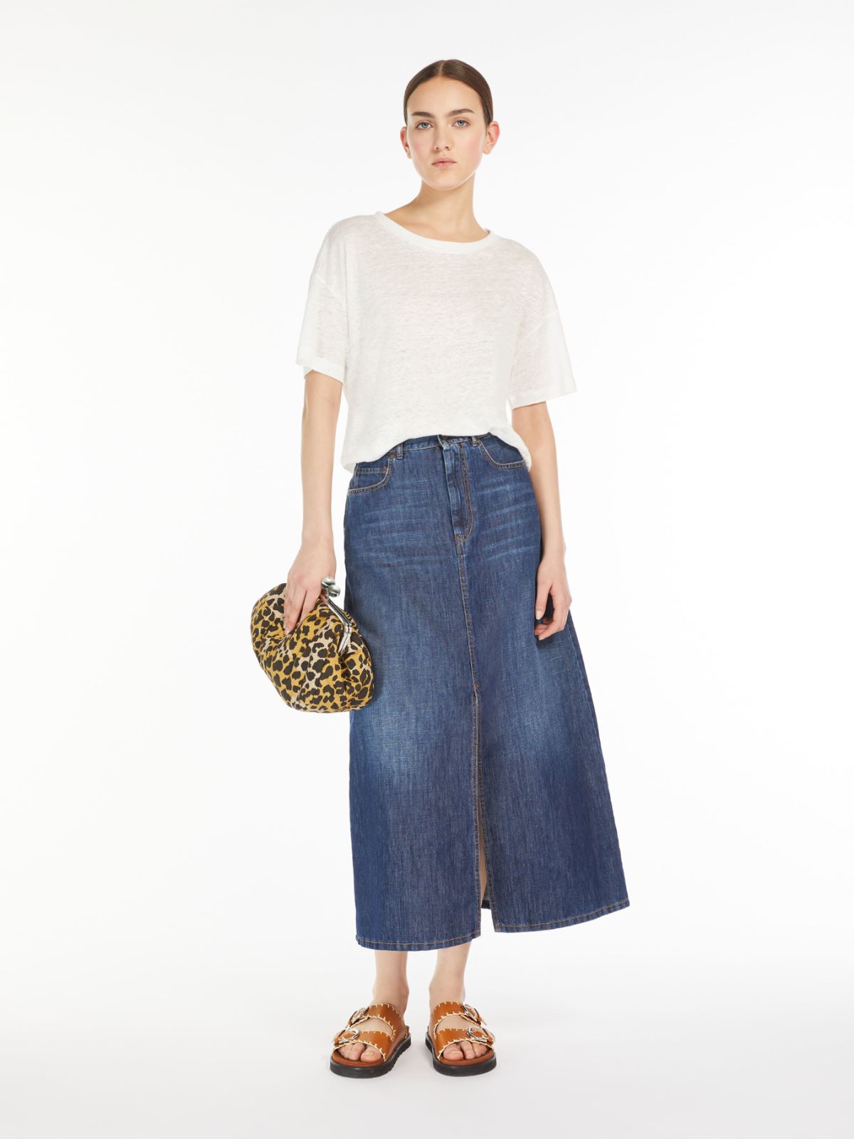 Blusa in jersey di lino