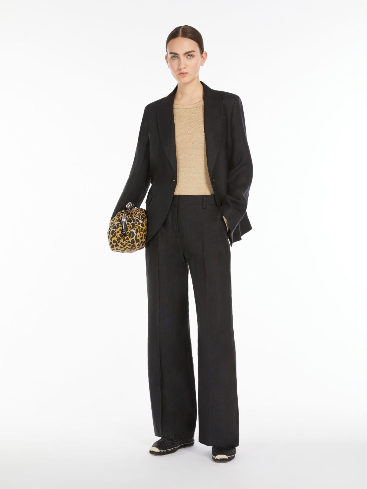 Pantalone ampio in lino lavato