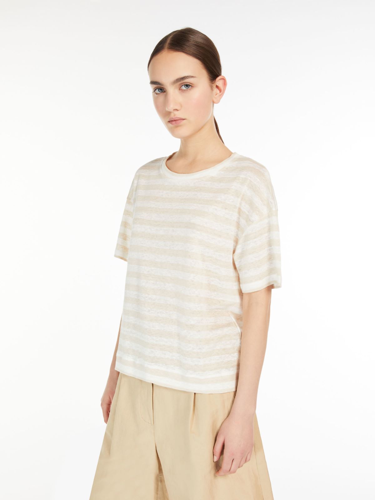 Blusa in jersey di lino